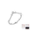 Anello in argento sterling S925 a forma di V con moissanite e certificato GRA con carta - Taglia US 5 / Argento sterling 925
