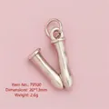 Silver alloy cross bone charm for DIY jewelry, measuring 20x13mm with high resolution finish - Silver Letter O Pendant