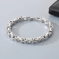 Pulsera bizantina para hombre en acero plateado con eslabones cuadrados y cierre de langosta - 4mm / Color Acero / 16cm