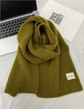 Olive green knitted ribbed scarf for women, thick thermal winter neck warmer in olive - Olive Green