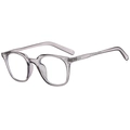 Modern light grey transparent round frame anti-blue light glasses for office and study - Transparent Gray (C03)