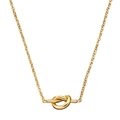 Elegante collana in titanio placcato oro 18K con un raffinato ciondolo a cuore annodato - Oro