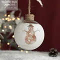 Pallina di Natale in vetro trasparente con paesaggio pupazzo di neve decorativo - Pupazzo di Neve