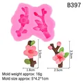 Pink silicone plum blossom mold with floral resin crafts and branch details - 3# Small Cherry Blossom / Pink