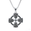 Retro stainless steel Celtic cross pendant necklace with vintage silver finish for men - Celtic Cross Pendant - No Chain (E0601)