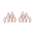 Rose gold family of four silhouette earrings with minimalist mother and father design - Family Silhouette / Rose Gold