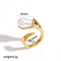 Detailed view showing 18k gold open ring measurements of 18.5mm inner diameter and 16mm pearl - White Baroque Pearl Style (TR4540)