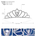 Kids rhinestone crown headband with heart detail, 12cm diameter and 15g weight silver - Teardrop Full Rhinestone Crown TS-J3295S
