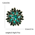 Spilla a fiore con cristalli verdi finitura bronzo vintage dimensioni 5,2 x 5,3 cm - Verde