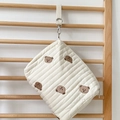 Sac à langer matelassé pour poussette avec broderie ours et sangle de fixation - Motif Plusieurs Ours