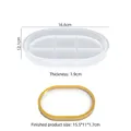 Oval silicone mold for epoxy resin with dimensions of 16.6x12.1x1.9cm and finished sample - Oval Tray - Small