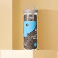 Saugfähiges schwarzes Haustier-Handtuch für Hunde in einer tragbaren Zylinderflasche mit Griff - Cartoon Gedruckt/Fass / Grau