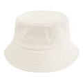 Classic off-white cotton bucket hat with multi-row stitched brim for women - Off White