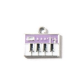 Purple piano keyboard alloy enamel pendant charm for DIY jewelry accessories - Purple UV Plated