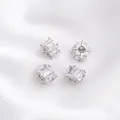 Micro-set zircon wheel spacer beads with silver finish for DIY jewelry making - Style 16 / 11x7.5mm / White Gold