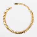 Dettaglio del bracciale a catena da 7 mm in acciaio inossidabile dorato con marchio S.STEEL - Oro