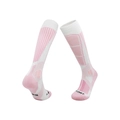 White and pink Merino wool ski socks with 39-44 size scale and L/R foot markers - 8214 White/Pink