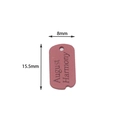 Pink matte alloy letter tag August Harmony charm for DIY accessories 8x15.5mm size - Rose Red