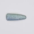 Fermaglio a goccia sfumato blu-verde con glitter e decorazioni di perline - Sfumatura Blu-Verde Bordo con Perline
