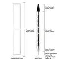 Dual-ended nail dotting tool with wax tip and stainless steel needle in clear case - Black