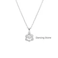 Elegante zilveren hexagram ketting met een dansende zirkoon en sprankelende pavé-afwerking - O ketting / Zilver