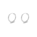 Minimalist silver stainless steel hoop earrings with polished smooth surface finish - 1.6*10mm / Steel