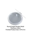 Round silicone pendant mold for DIY resin jewelry making with 4.1cm outer diameter size - Round Single Pendant Mold