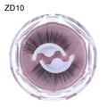 Self-adhesive reusable false eyelashes ZD10 in round case with purple glitter base - ZD10