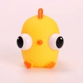 Cute yellow chicken squeeze toy with large popping eyes for stress relief and fun - Pop Out Eyes Yellow Chick