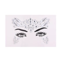 Face jewel stickers with silver rhinestones and crystal face gems for festivals and parties - White