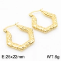 Orecchini in acciaio al titanio dorato con trama a increspatura d'acqua, 25x22mm - Oro