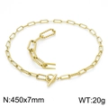 Collier hip hop doré avec maillons mixtes et fermoir à bascule OT pour femmes - Collier Or (45cm)