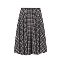 Elegante gonna lunga a trapezio a quadri bianchi e neri con vita alta e motivo a trama - XS / Griglia Grigio