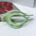 Pince à cheveux minimaliste vert mat en plastique avec inscription Made in Korea - Vert Fruit Mat