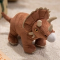 Braunes Triceratops Kuscheltier mit realistischen Hörnern und weichem Stoff für Kinder - Triceratops (34cm)