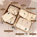 Beiges 10-teiliges Reise-Organizer-Set im Koffer mit Netz-Aufbewahrungstaschen - Beige 10-teiliges Set
