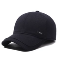 Gorra de béisbol azul marino para hombre con orejeras y forro polar cálido - Azul marino
