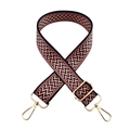 Bandoulière ethnique tissée avec motif de vagues et boucles dorées réglables - N° 166 Boucle Dorée (Motif À Vagues)