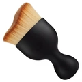 Pinceau de maquillage ergonomique noir avec poils synthétiques dégradés marron denses - Brosse À Verre À Vin Noir Emballage Opp