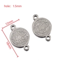 Silberner Benediktus-Anhänger DIY-Verbinder mit Größe 12mm und 1.5mm Löchern - 5 Stk./Packung / 12mm-Silber