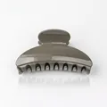 Glossy dark grey resin hair claw clip for women with a minimalist medium-sized design - Gray