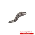 Close-up of S-shaped chili pendant with gun-black plating and pavé white zircons - Gun Black White CZ VD1571
