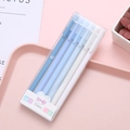 Set of 6 Morandi gradient blue neutral pens in a minimalist transparent display box - Blue Series / 6Pcs/Set