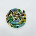 Macro detail of colorful ethnic pattern fabric spiral dreadlock hair tie for high ponytail - Single Hair Tie / New Color Green