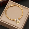 Bracciale a serpente dorato con ciondolo a cuore albero della vita in una scatola regalo - Bracciale (Stile 2)
