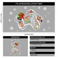 Christmas stocking window sticker with snowman and bell patterns, size 45x60cm, static cling - Style FX-19 (45*60cm)