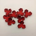 Eight red three-petal resin flower craft charms with pearls for DIY bridal jewelry - Three-Petal Red Base