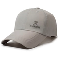 Dark grey quick-dry baseball cap featuring breathable side mesh and adjustable strap - Adjustable / Light Gray