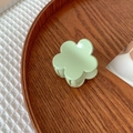Elegant mint green flower hair claw clip with a matte finish for women's daily hair styling - Pale Green Flower(FJ279)