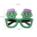 Sparkly green Frankenstein glasses for Halloween party, 15cm width funny costume eyewear - Green Zombie Decorative Glasses